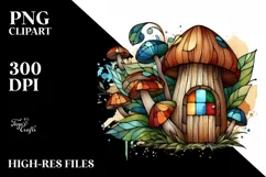 Wooden Stained Mushroom PNG Product Image 3