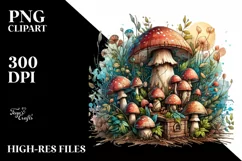 Wooden Stained Mushroom PNG Product Image 1