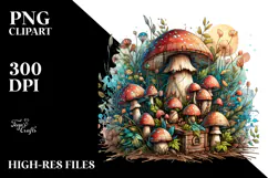 Wooden Stained Mushroom PNG Product Image 2