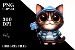 Expressive Cat with Big Eyes and Phishing Road Product Image 3
