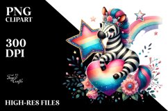 Adorned Zebra PNG Product Image 2