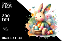 colorful Bunny Made of Wood, PNG Product Image 2