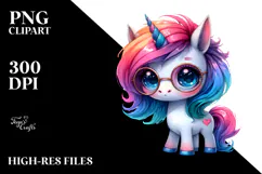 Cute Unicorn with Cool Haircut, PNG Product Image 2