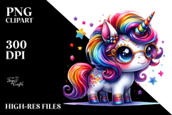 Cute Unicorn with Cool Haircut, PNG Product Image 2