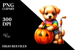 Simple Vibrant Drawing of Baby Dog | Sublimation | Clipart Product Image 2