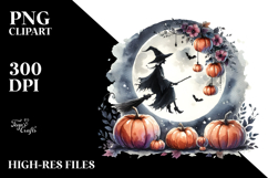 Cute Witch Halt Moon PNG Product Image 2