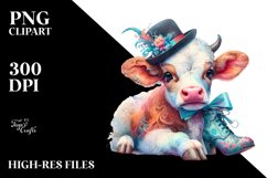 Colorful Baby Cow PNG Product Image 1