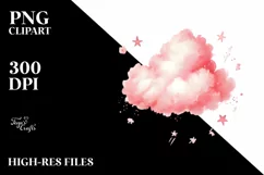 Colorful Whimsical Pinkish Cloud PNG Product Image 2