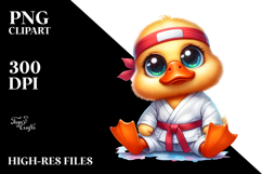 Colorful Baby Duck in Karate Outfit PNG Product Image 2