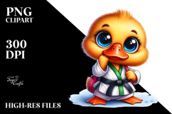 Cute Baby Duck with Karate Outfit, Transparent PNG Product Image 2