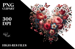 Floral Heart Digital Painting PNG Product Image 2