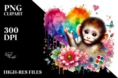 Colorful Baby Monkey with Heart Product Image 2