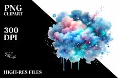 Colorful Blueis Watercolor Splash | Clipart Product Image 1