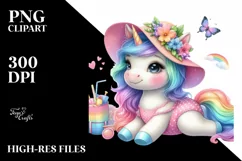 Colorful Beachwear Unicorn PNG Product Image 3