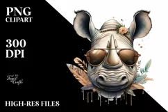Funny Rhino Smiling Sunglasses | Sublimation | Clipart Product Image 3