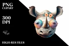 Funny Rhino Smiling Sunglasses | Sublimation | Clipart Product Image 1