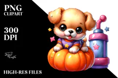 Simple Vibrant Drawing of Baby Dog | Sublimation | Clipart Product Image 2