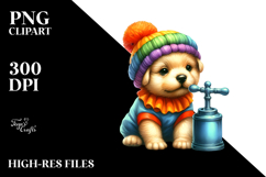 Simple Vibrant Drawing of Baby Dog | Sublimation | Clipart Product Image 2