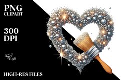 Paint Brush Diamond Heart PNG Product Image 2