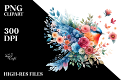 Colorful Half Flower Butterfly Painting, PNG Product Image 2