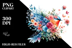 Colorful Half Flower Butterfly Painting, PNG Product Image 2