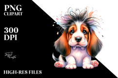 Watercolor Basset Hound PNG Product Image 2