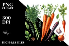 Watercolor Carrot Clipart Product Image 1