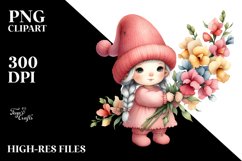 Baby Gnome with Impatiens Floral Frame Product Image 2