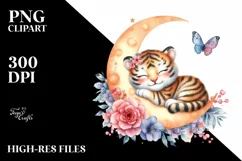 Colorful Baby Tiger Moon | Clipart Product Image 3