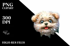 Crazy Funny Bichpoo Watercolor Clipart Product Image 3
