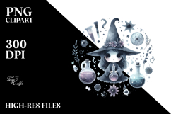 Washed Watercolor Witch with Magic Potion PNG Product Image 2