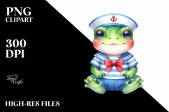 Colorful Baby Frog Sailor Clipart Product Image 1