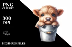 Cute Baby Highland Cow PNG Product Image 1