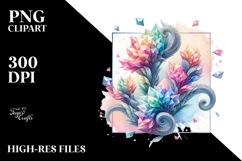 Abstract Colorful Snapdragon Diamond Frame PNG Product Image 2