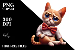 Sparkling Cat with Bow Tie PNG Product Image 2