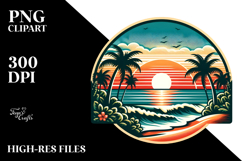 Retro Tropical Beach Sunset, 20 oz Tumbler Product Image 2