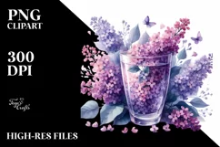 Watercolor Filled with Lilac | Sublimation | Clipart Product Image 1