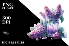 Watercolor Filled with Lilac | Sublimation | Clipart Product Image 2