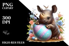Baby Squirrel Exiting Easter Egg PNG Product Image 2