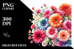 Vibrant Gerbera Watercolor PNG Product Image 3