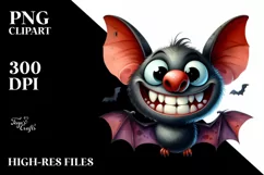 Funny Halloween Bat with Goofy Smile PNG Product Image 1