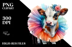 Colorful Tutu Cow PNG Product Image 3