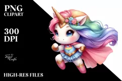 Colorful Hero Unicorn PNG Product Image 1