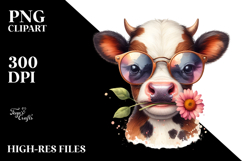 Funny Cow with Sunglasses PNG Product Image 2