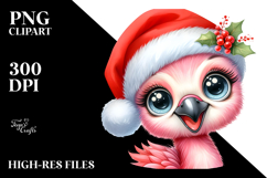 Baby Flamingo with Singer Look PNG Product Image 2
