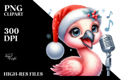 Baby Flamingo with Singer Look PNG Product Image 2