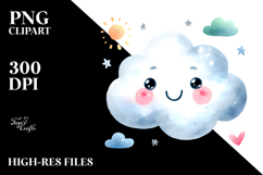 Simple Smiling Cloud PNG Product Image 2