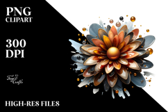 Abstract Glossy Sunflower PNG Product Image 2