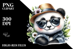 Energetic Panda with Hat and Sunglasses PNG Product Image 2
