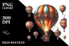 Vintage Rusty Hot Air Balloon Watercolor Product Image 3